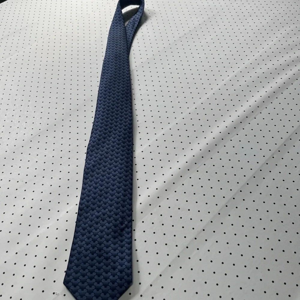 Disney Parks‎ Mickey Mouse Woven Silk Necktie Blue Walt Disney World Disneyland